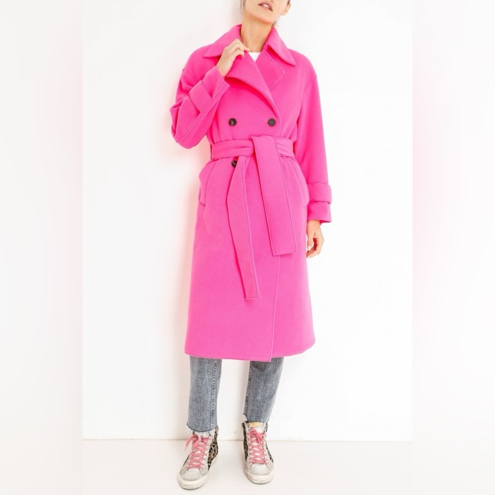 Harris Wharf London POLAIRE OVERSIZED TRENCH COAT - PINK Neon 🩷